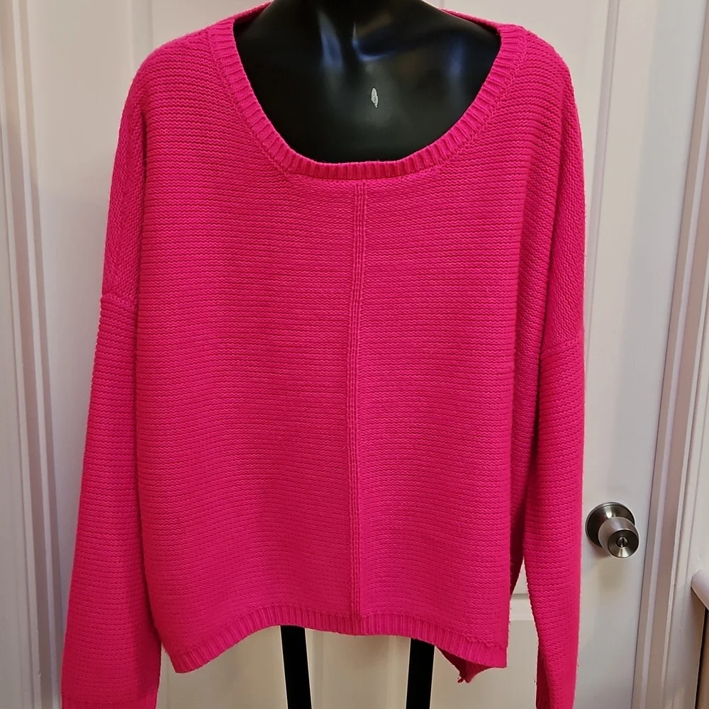 LISA & ROSE Women's Bright Pink Sweater - XL